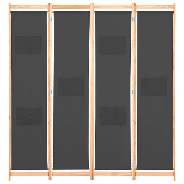 Grauer Raumteiler Iren 160x170x4cm (4-teilig, Stoff)