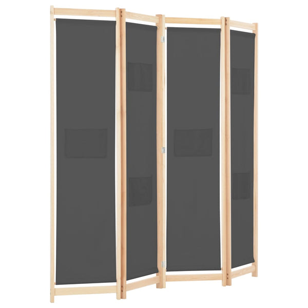 Grauer Raumteiler Iren 160x170x4cm (4-teilig, Stoff)