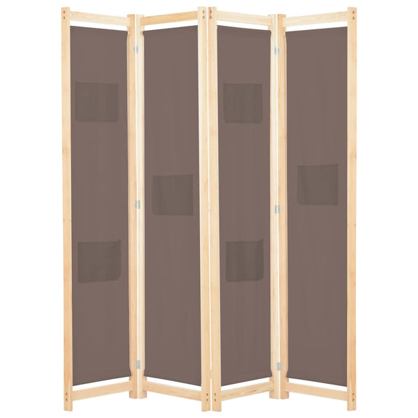Ruskea paneelinen tilanjakaja Iren 160x170x4cm (kangas)