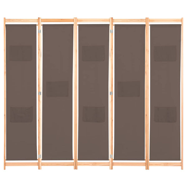Brauner Raumteiler Iren 200x170x4cm (5-teilig, Leinwand)