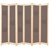 Brauner 6-flügeliger Raumteiler Iren 240x170x4cm (Stoff)