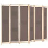 Brauner 6-flügeliger Raumteiler Iren 240x170x4cm (Stoff)