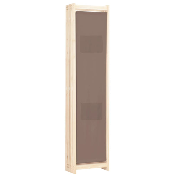 Brauner 6-flügeliger Raumteiler Iren 240x170x4cm (Stoff)