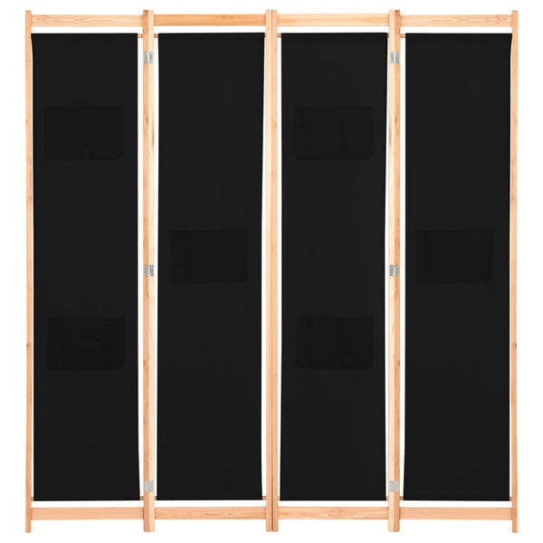 Schwarzer Raumteiler Iren 160x170x4cm (Stoff)