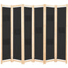 Schwarz 6-teiliger Raumteiler Iren 240x170x4cm (Stoff)