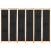 Schwarz 6-teiliger Raumteiler Iren 240x170x4cm (Stoff)