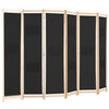 Schwarz 6-teiliger Raumteiler Iren 240x170x4cm (Stoff)