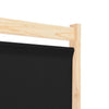 Schwarz 6-teiliger Raumteiler Iren 240x170x4cm (Stoff)