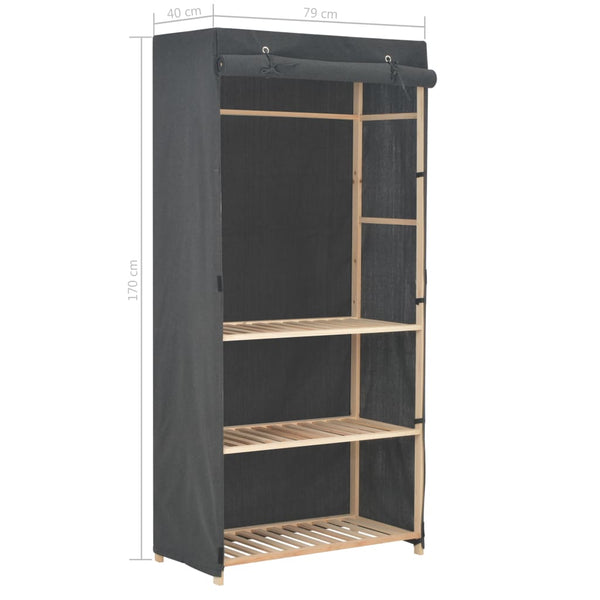 3-türiger Kleiderschrank Puicuta 79x40x170cm (Stoff)