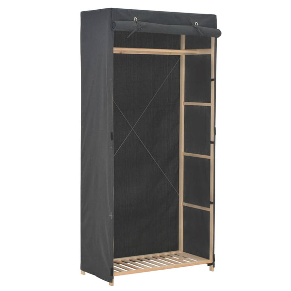 Grauer Kleiderschrank Andia 79x40x170cm (Stoff)