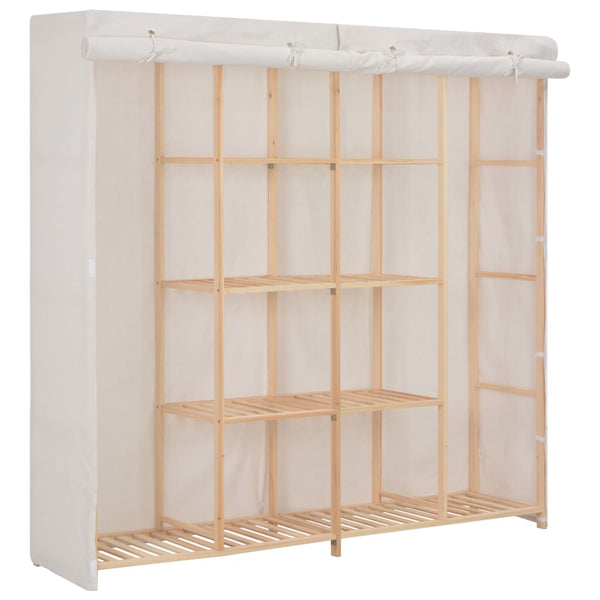 Weißer Kleiderschrank Shelva 173x40x170cm (Stoff)
