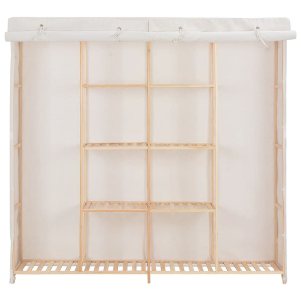 Weißer Kleiderschrank Shelva 173x40x170cm (Stoff)
