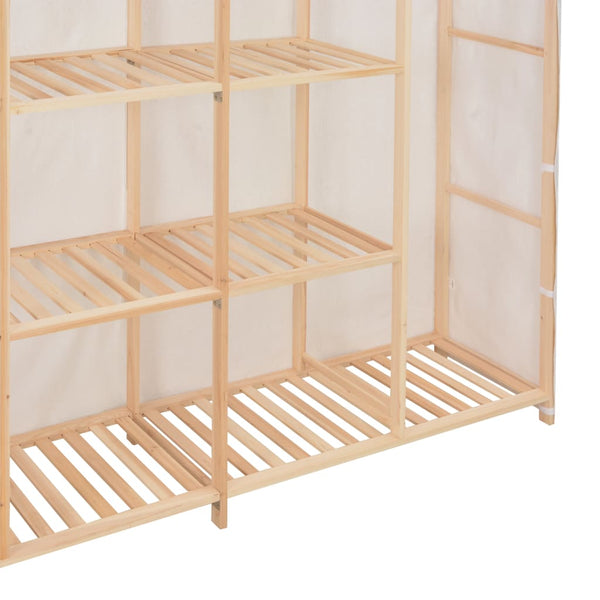 Weißer Kleiderschrank Shelva 173x40x170cm (Stoff)