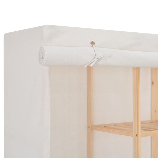Weißer Kleiderschrank Shelva 173x40x170cm (Stoff)