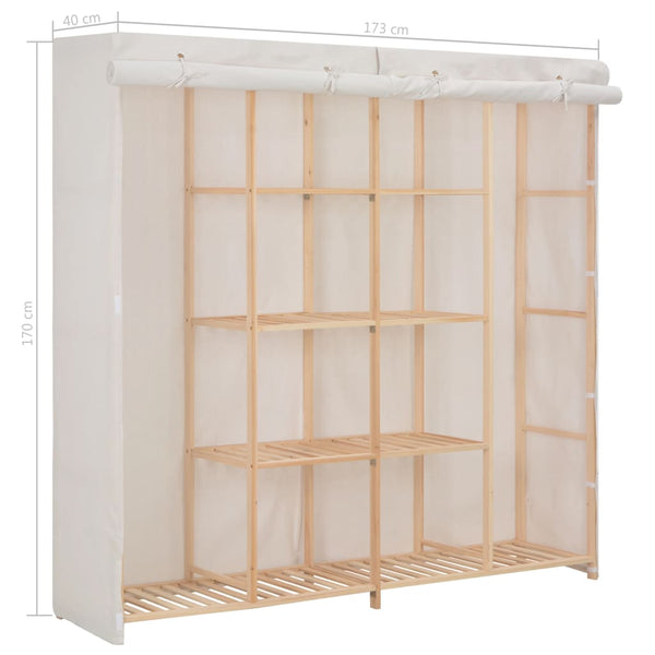 Weißer Kleiderschrank Shelva 173x40x170cm (Stoff)
