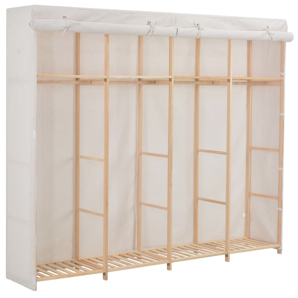 Weißer Kleiderschrank Everette 200x40x170cm (Stoff)