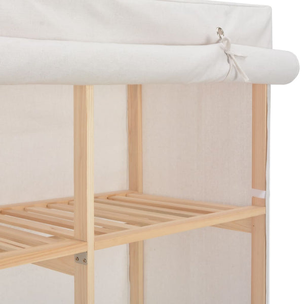 Weißer Kleiderschrank Everette 200x40x170cm (Stoff)