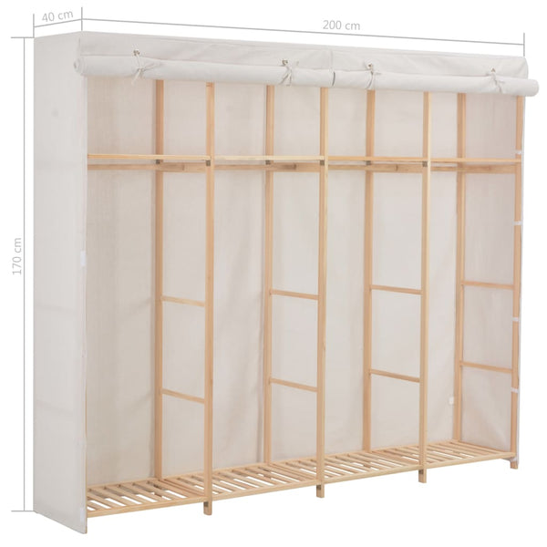 Weißer Kleiderschrank Everette 200x40x170cm (Stoff)