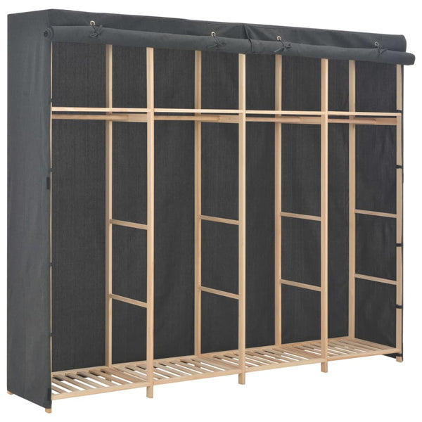 Grauer Kleiderschrank Everette 200x40x170cm (Stoff)