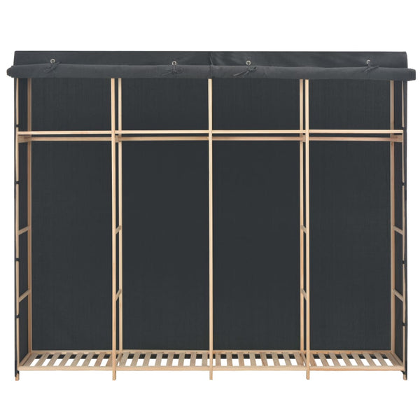 Grauer Kleiderschrank Everette 200x40x170cm (Stoff)