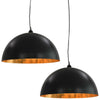 Deckenleuchten Andronica 50cm in Schwarz und Gold (2 Stück halbkugelförmig E27)