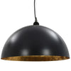Deckenleuchten Andronica 50cm in Schwarz und Gold (2 Stück halbkugelförmig E27)
