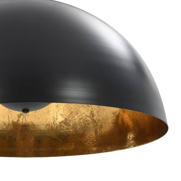 Deckenleuchten Andronica 50cm in Schwarz und Gold (2 Stück halbkugelförmig E27)