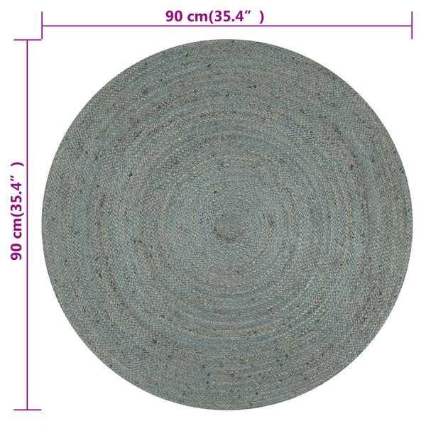 Oliivinvihreä käsintehty pyöreä juuttimatto Akel 90cm