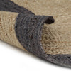 Dunkelgrauer handgefertigter runder Jute-Teppich Stamatie 150cm