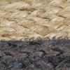 Dunkelgrauer handgefertigter runder Jute-Teppich Stamatie 150cm