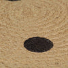 Handgefertigter runder Jute-Teppich Manus 120cm (mit Polka-Dot-Muster)