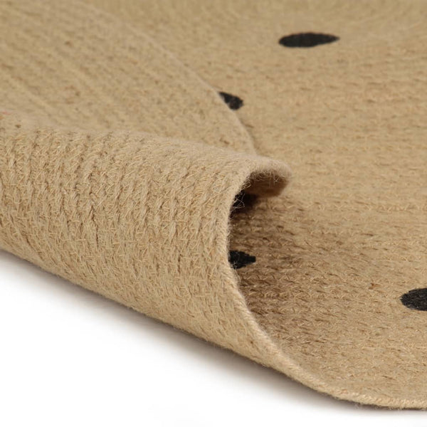 Handgefertigter Juteteppich Manus 150cm (mit Polka-Dot-Muster)