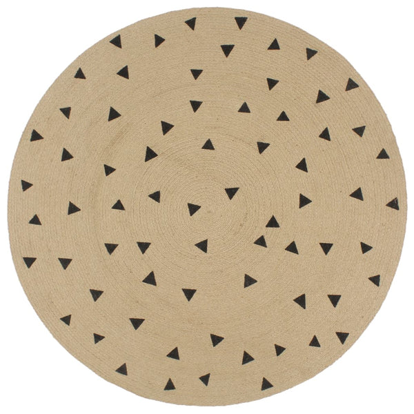 Handgefertigter Jute-Teppich mit Dreiecksmuster Manus 120cm