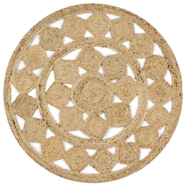 Handgefertigter Teppich geflochten Jute Sunica 150cm