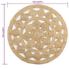 Handgefertigter Teppich geflochten Jute Sunica 150cm
