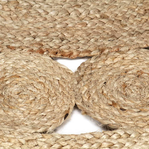Handgefertigter Teppich geflochten aus Jute Adan 90cm