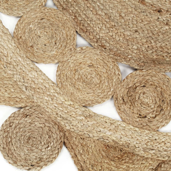 Handgefertigter Teppich geflochten aus Jute Adan 120cm