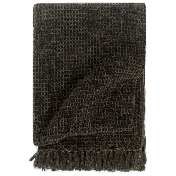Anthrazit/Braun Decke Baumwolle Williamson 160x210cm
