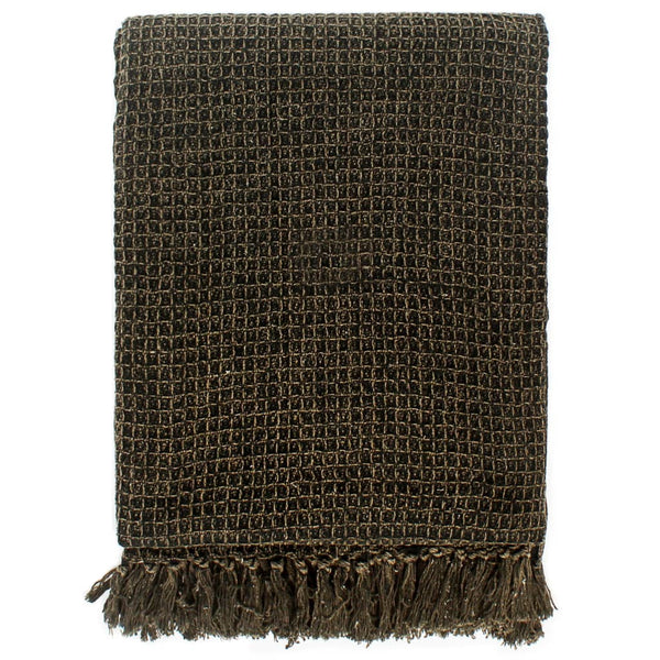 Anthrazit/Braun Decke Baumwolle Williamson 160x210cm