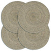 Graue Tischsets Yong 38cm (4 Stück unifarben rund Jute)