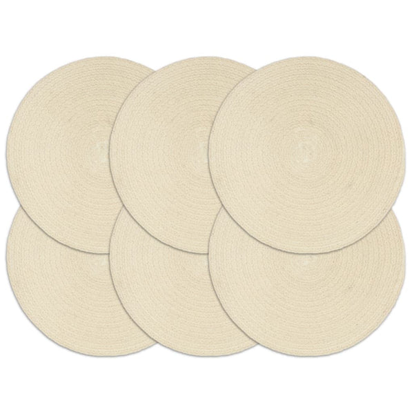 Natürliche Tischsets Yong 38cm (6 Stück, rund, Baumwolle)