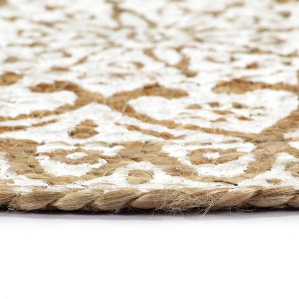 Weißer Tischset Yong 38cm (4 Stück rund Jute)