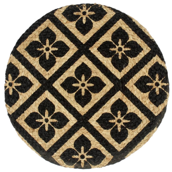 Schwarze Tischsets Yong 38cm (4 Stück, rund, Jute)