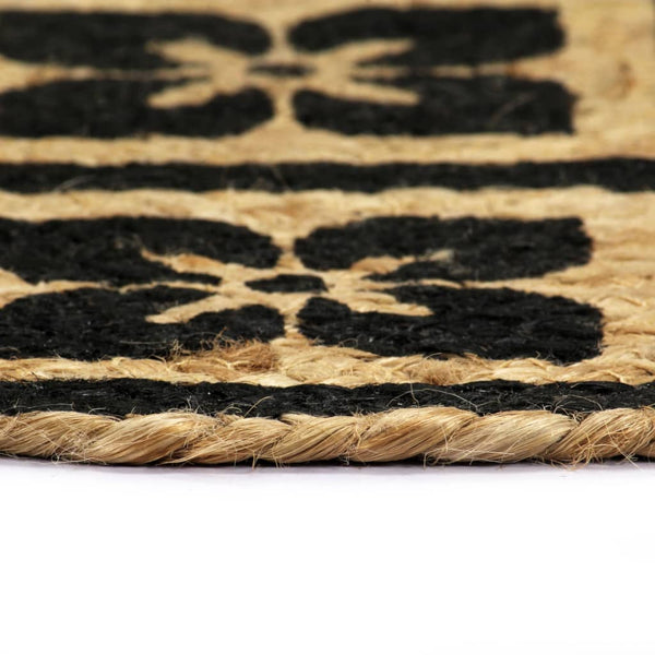Schwarze Tischsets Yong 38cm (4 Stück, rund, Jute)