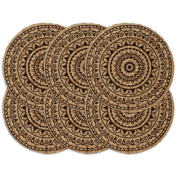 Dunkelbraune Tischsets Yong 38cm (6 runde Jute)