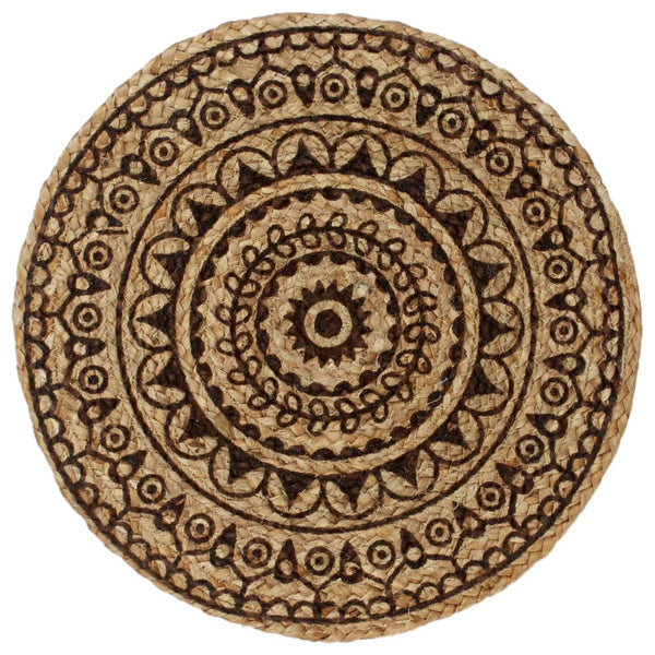 Dunkelbraune Tischsets Yong 38cm (6 runde Jute)