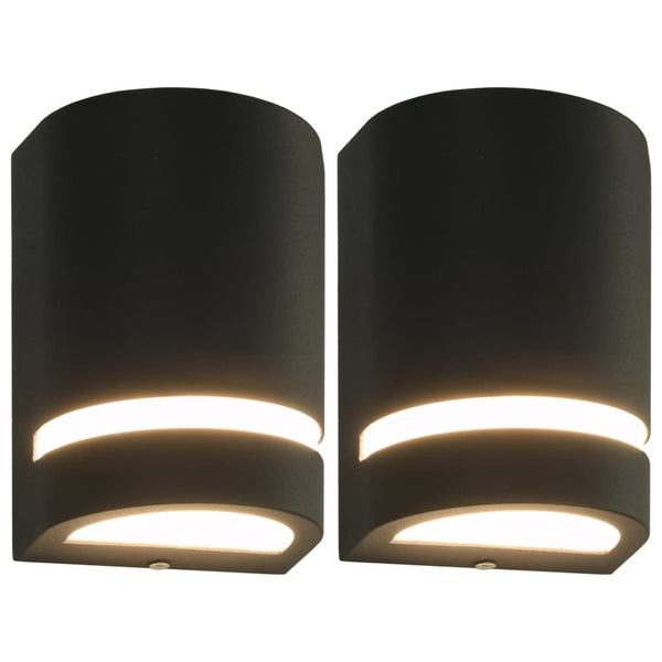 Schwarze Deanna Outdoor-Wandleuchten 35 W (2 Stück halbrund)
