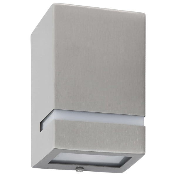 Silberne quadratische Außenwandleuchten Avram 35 W (2 St.)