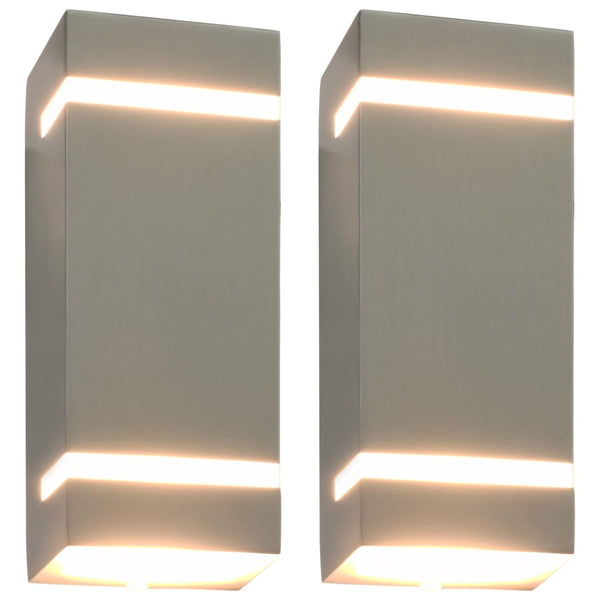 Avram Außenwandleuchten 35 W Silber (2 Stück quadratisch)