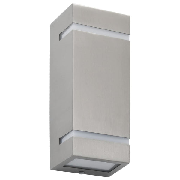 Avram Außenwandleuchten 35 W Silber (2 Stück quadratisch)